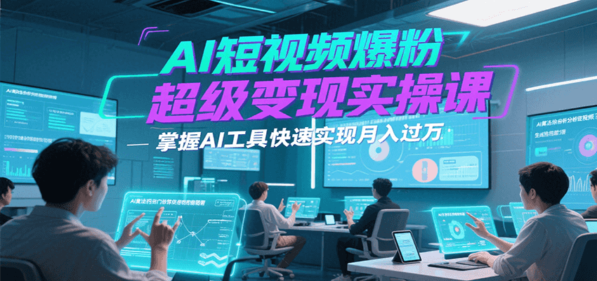 AI短视频爆粉超级变现实操课，掌握AI工具快速实现月入过万-来聚吧