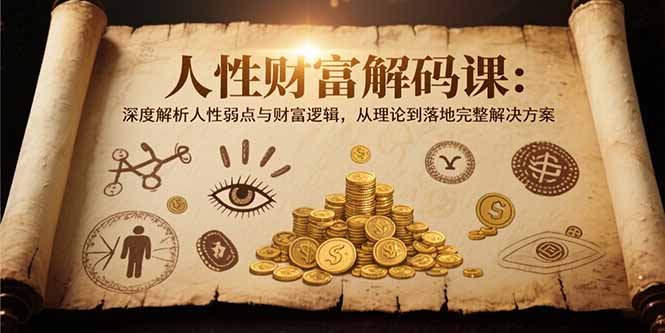 人性财富解码课6.0：深度解析人性弱点与财富逻辑，理论到落地完整解决方案-来聚吧
