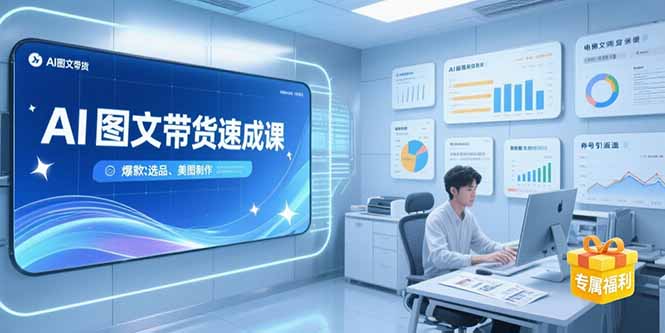 AI图文带货速成课,养号引流秘籍,爆款选品策略,美图制作全流程-来聚吧