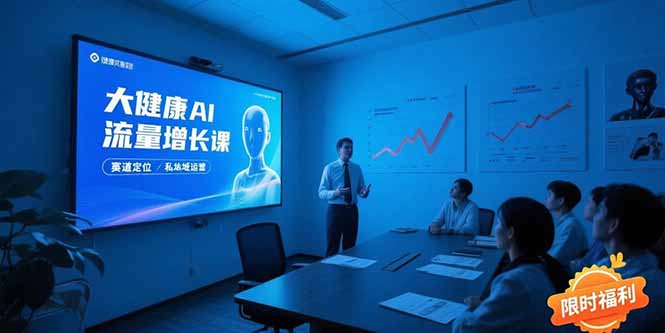 大健康AI流量增长课8.0，赛道定位方法论，AI数字人内容生产，私域转化运营-来聚吧