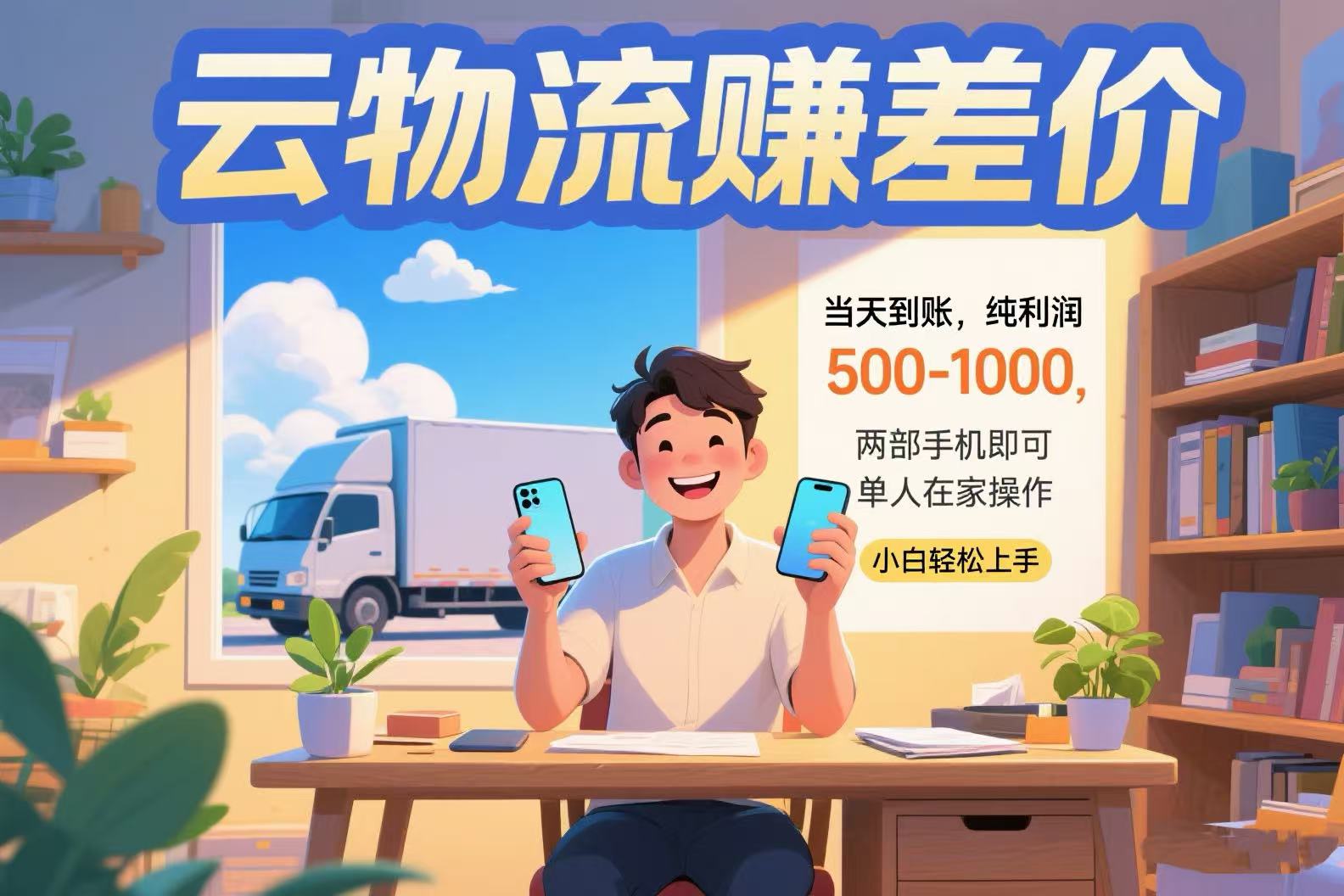 云物流赚差价 当天到账纯利润500-1000 两部手机即可 可单人在家操作 小...-来聚吧