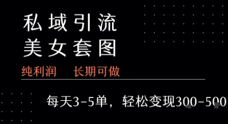 私域卖套图每天3-5单   每单利润99-2张+-来聚吧
