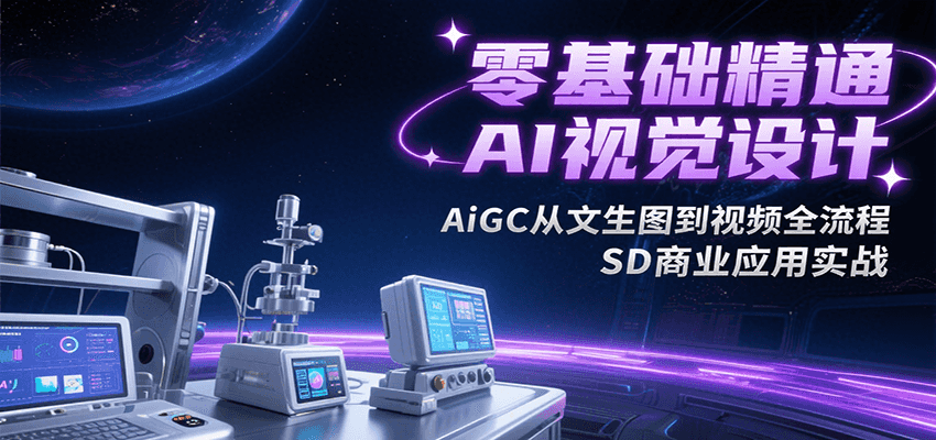 零基础精通AI视觉设计,AiGC从文生图到视频全流程,SD商业应用实战-来聚吧