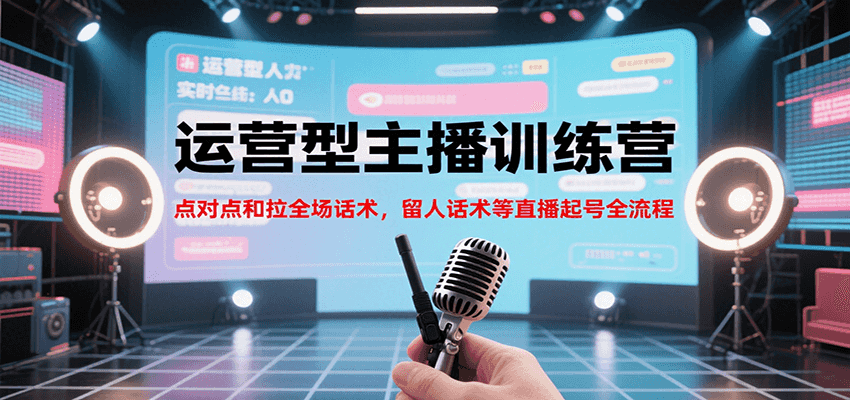 运营型主播训练营,点对点和拉全场话术,留人话术等直播起号全流程(更新7月)-来聚吧