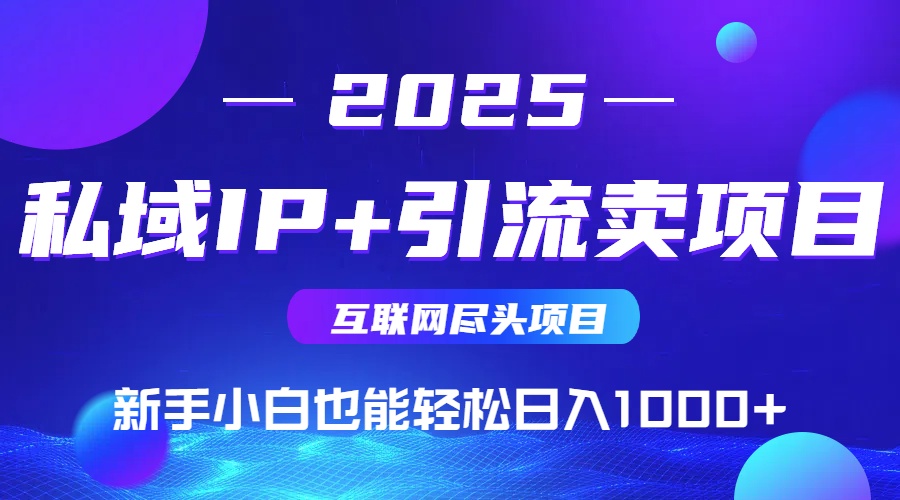 2025网创尽头项目,私域IP+引流,新手小白也能在家日入1000+-来聚吧