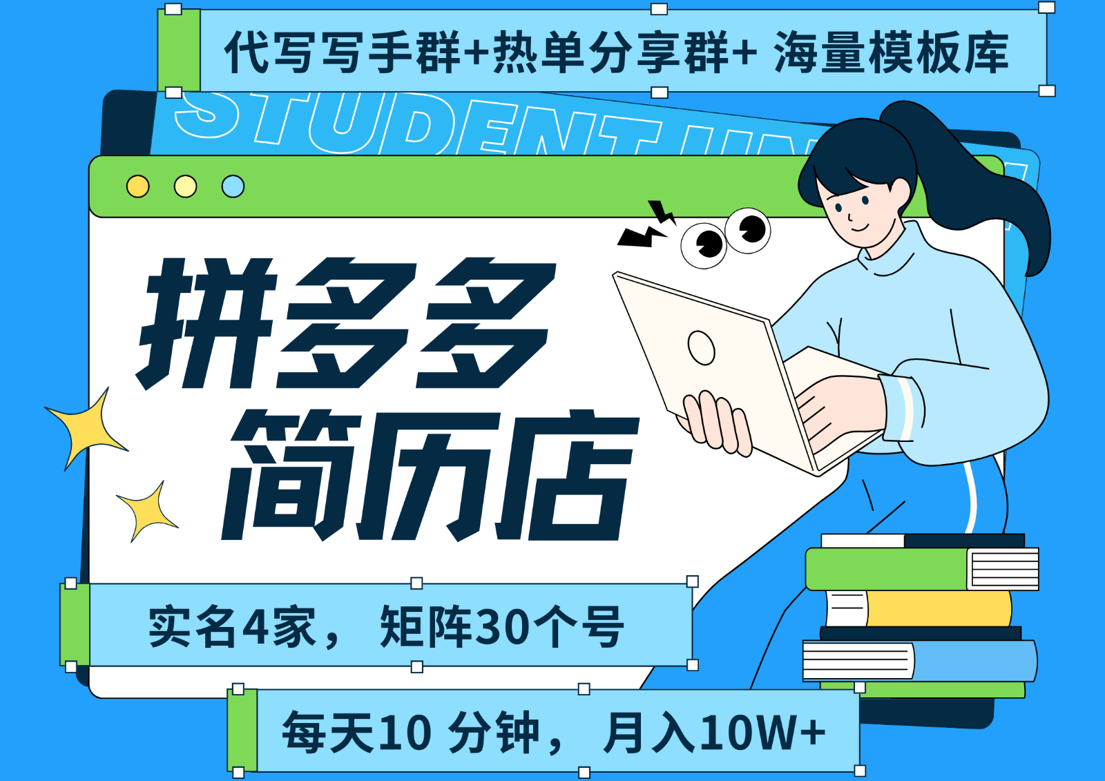 拼多多电商 拼多多 虚拟资料 简历 海报代写 全SOP流程 毫无保留分享(含后端资料)-来聚吧