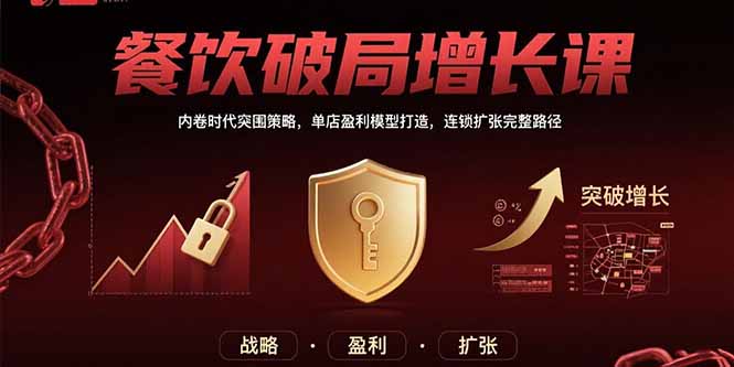 餐饮破局增长课：内卷时代突围策略，单店盈利模型打造，连锁扩张完整路径-来聚吧