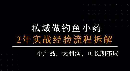 私域做钓鱼小药 每单利润3张+ 详细流程拆解-来聚吧