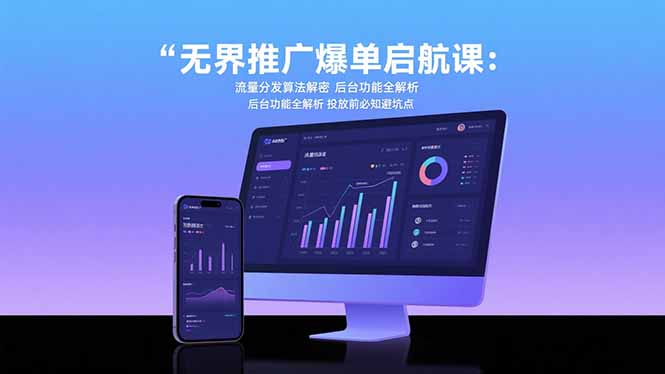 无界推广爆单启航课:流量分发算法解密 后台功能全解析 投放前必知避坑点-来聚吧