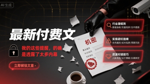 最新付费文：我的这些提醒，的确是透露了太多内幕-来聚吧