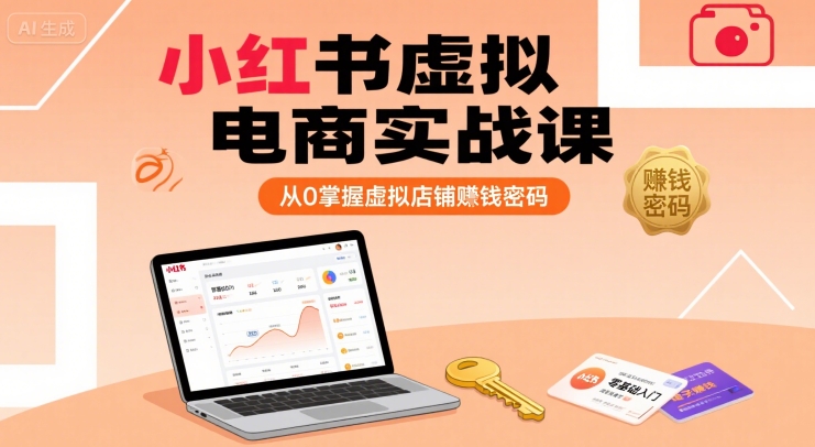 小红书虚拟电商实战课，从0掌握虚拟店铺賺钱密码(更新)-来聚吧