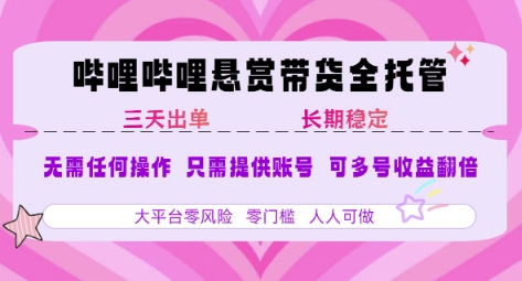 2025年B站风口带货项目 仅需提供账号 全程托管 轻松月入1w+-来聚吧