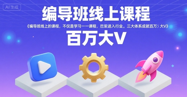 编导班线上课程，不仅是学习一门课程，更是进入一个行业，三大体系成就百万大V-来聚吧