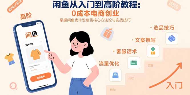 闲鱼从入门到高阶教程：0成本电商创业，掌握闲鱼卖货核心方法论与实战技巧-来聚吧
