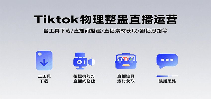 Tiktok物理整蛊直播运营，包含工具下载/直播间搭建/直播素材获取/跟播思路等-来聚吧