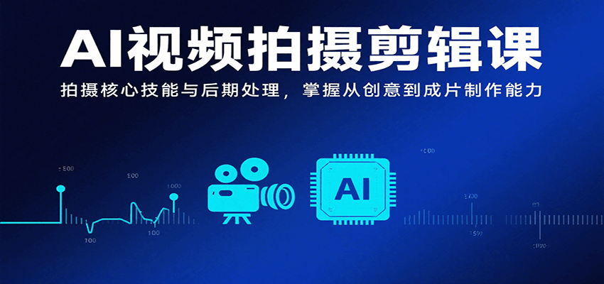 AI视频拍摄剪辑课,拍摄核心技能与后期处理,掌握从创意到成片制作能力-来聚吧
