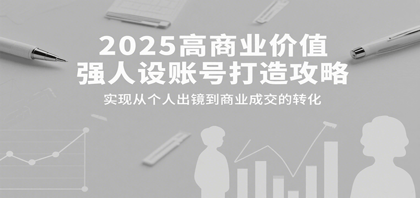 2025高商业价值强人设账号打造攻略，实现从个人出镜到商业成交的转化-来聚吧