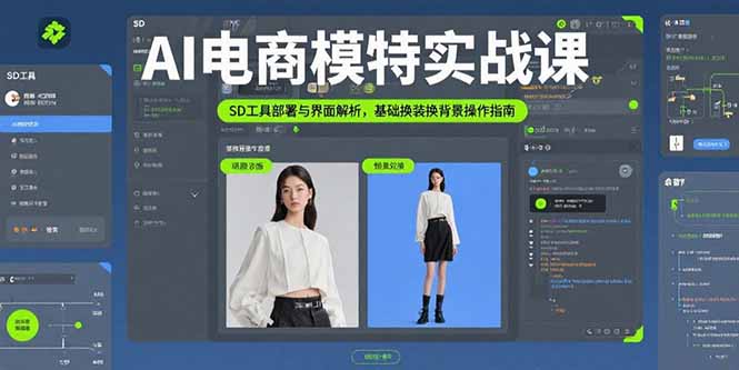 AI电商模特实战课，SD工具部署与界面解析，基础换装换背景操作指南-来聚吧