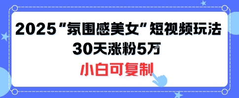 不露脸也能火!2025“氛围感美女”短视频玩法,30天涨粉5W小白可复制-来聚吧