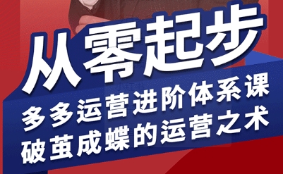 拼多多运营进阶系统课,从零起步,多多运营进阶体系课,破茧成蝶的运营之术-来聚吧