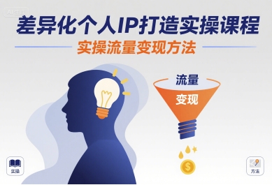 差异化个人IP打造实操课程，实操流量变现方法-来聚吧