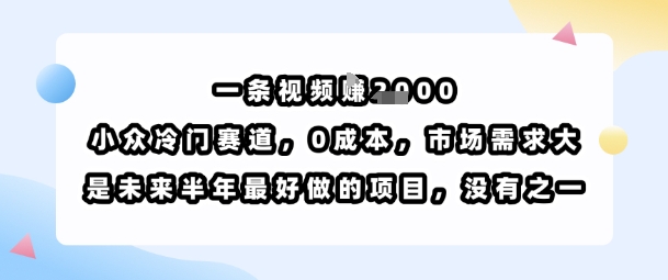 一条视频挣1k,小众冷门赛道,0成本,市场需求大,是未来半年最好做的项目,没有之一-来聚吧