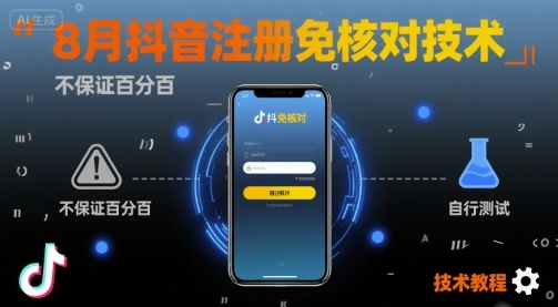 8月抖音注册免核对技术，不保证百分百，自测-来聚吧