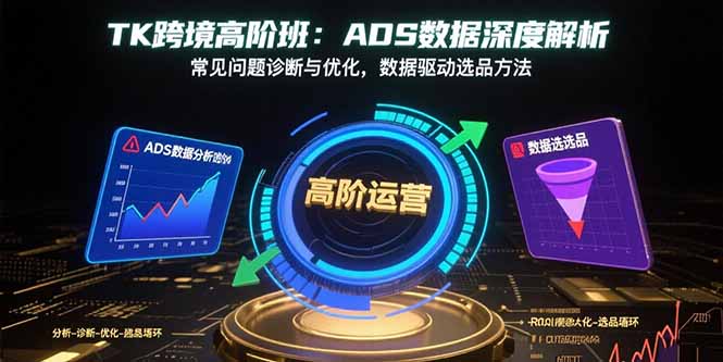 TK跨境高阶班：ADS数据深度解析，常见问题诊断与优化，数据驱动选品方法-来聚吧