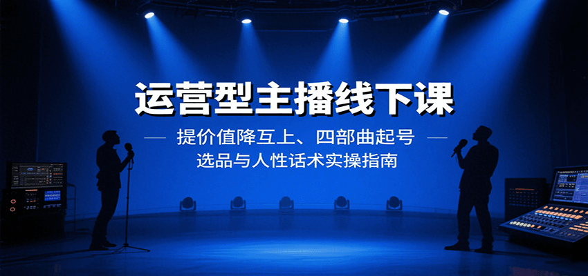 运营型主播线下课:提价值降互上、四部曲起号、选品与人性话术实操指南-来聚吧