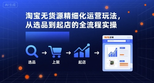 淘宝无货源精细化运营玩法,从选品到起店的全流程实操-来聚吧