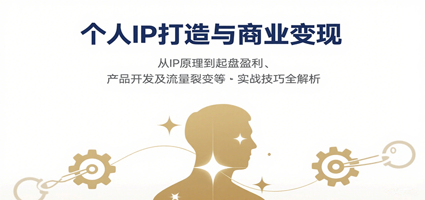 个人IP打造与商业变现,从IP原理到起盘盈利、产品开发及流量裂变等实战技巧全解析-来聚吧