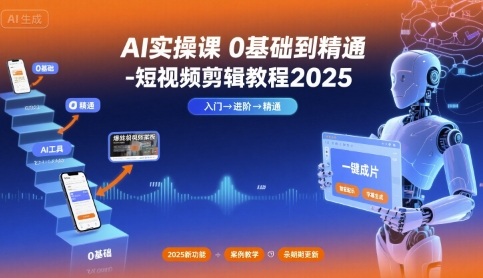 AI实操课0基础到精通-短视频剪辑教程2025-来聚吧
