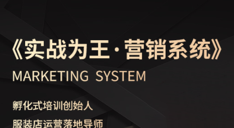 老杨·服装老板必修课《实战为王-营销系统》实现业绩被动式增长-来聚吧