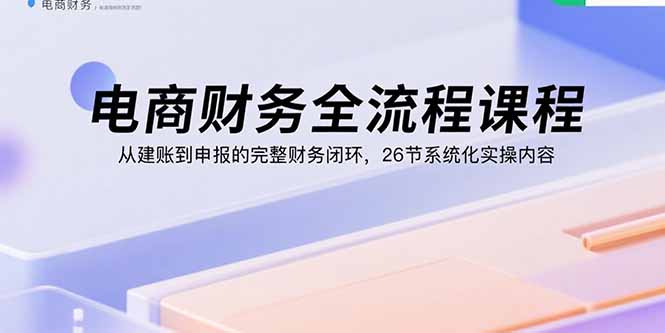 电商财务全流程课程:从建账到申报的完整财务闭环,26节系统化实操内容-来聚吧