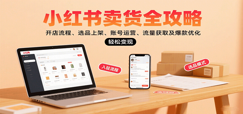 小红书卖货全攻略：开店流程、选品上架、账号运营、流量获取及爆款优化，轻松变现-来聚吧