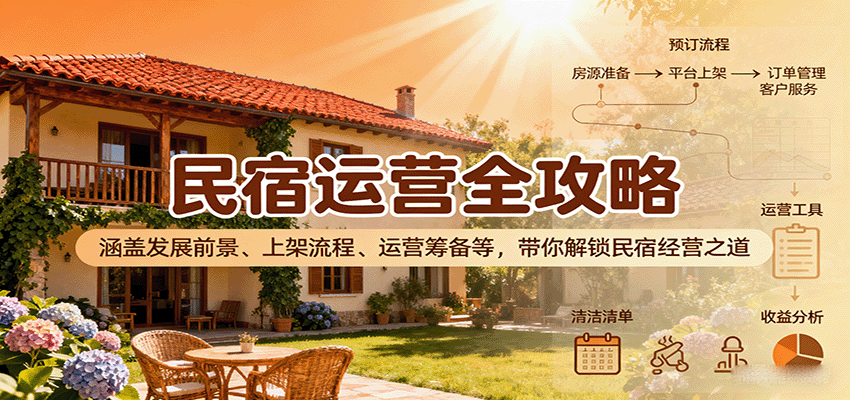 民宿运营全攻略:涵盖发展前景、上架流程、运营筹备等,带你解锁民宿经营之道-来聚吧