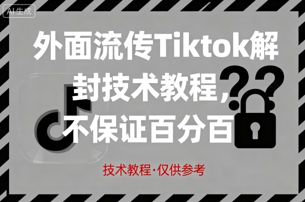 外面流传Tiktok解封技术教程，不保证百分百，具体自测-来聚吧