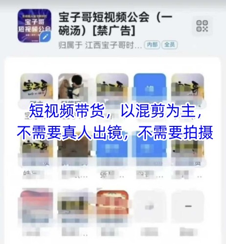 宝子哥头部团队短视频带货，以混剪为主，不需要真人出镜，不需要拍摄【更新9月】-来聚吧