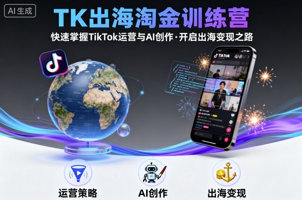TK出海淘金训练营，助你快速掌握TikTok运营与AI创作，开启出海变现之路-来聚吧