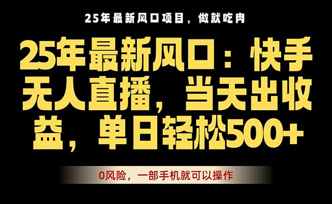 25年最新无人直播玩法，当天秒出单，一部手机就可操作-来聚吧