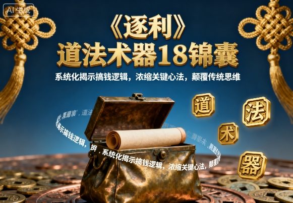 《逐利》道法术器18锦囊，系统化揭示搞钱逻辑，浓缩关键心法，颠覆传统思维-来聚吧