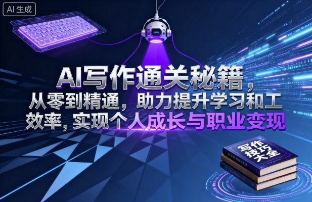 AI写作通关秘籍，从零到精通，助力提升学习和工作效率，实现个人成长与职业变现-来聚吧