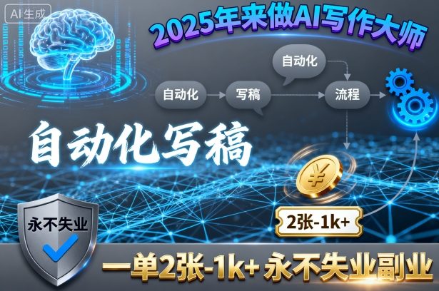 2025年来做AI写作大师，自动化写稿，一单2张-1k+，永不失业副业-来聚吧