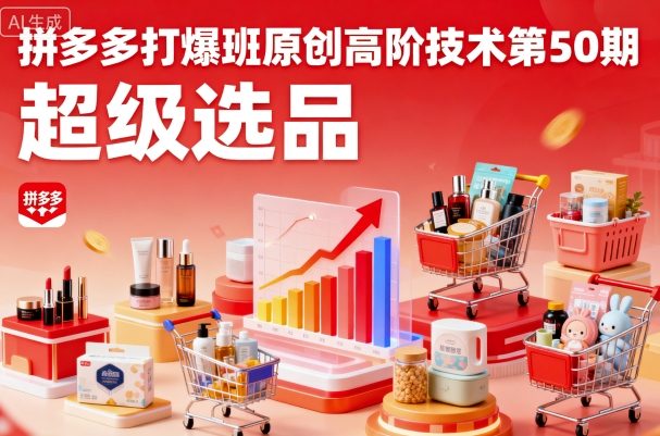拼多多打爆班原创高阶技术第50期,超级选品-来聚吧