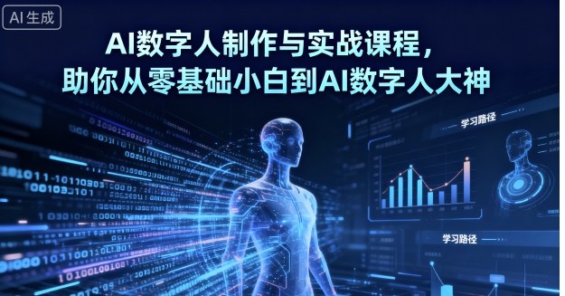 AI数字人制作与实战课程，助你从零基础小白到AI数字人大神-来聚吧