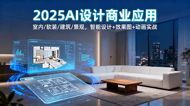 2025AI设计商业应用：室内/软装/建筑/景观，智能设计+效果图+动画实战-来聚吧