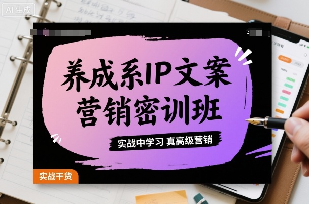 养成系IP文案营销密训班，实战中学习真高级营销-来聚吧