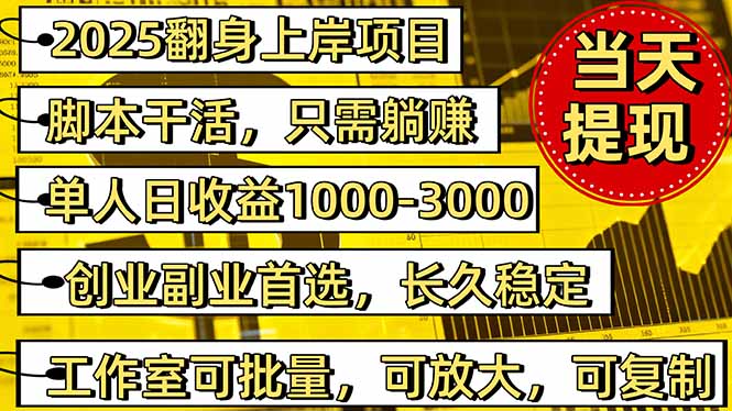 稳定八年美金掘金2.0脚本干活,只需躺赚。单人日收益1000-3000可批量、...-来聚吧