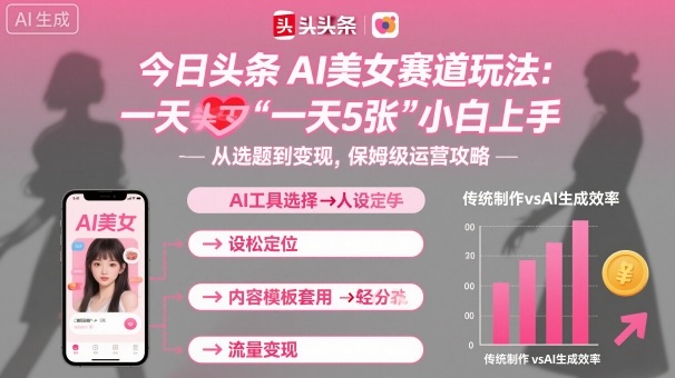 今日头条AI美女赛道玩法，一天轻松5张，小白轻松上手-来聚吧