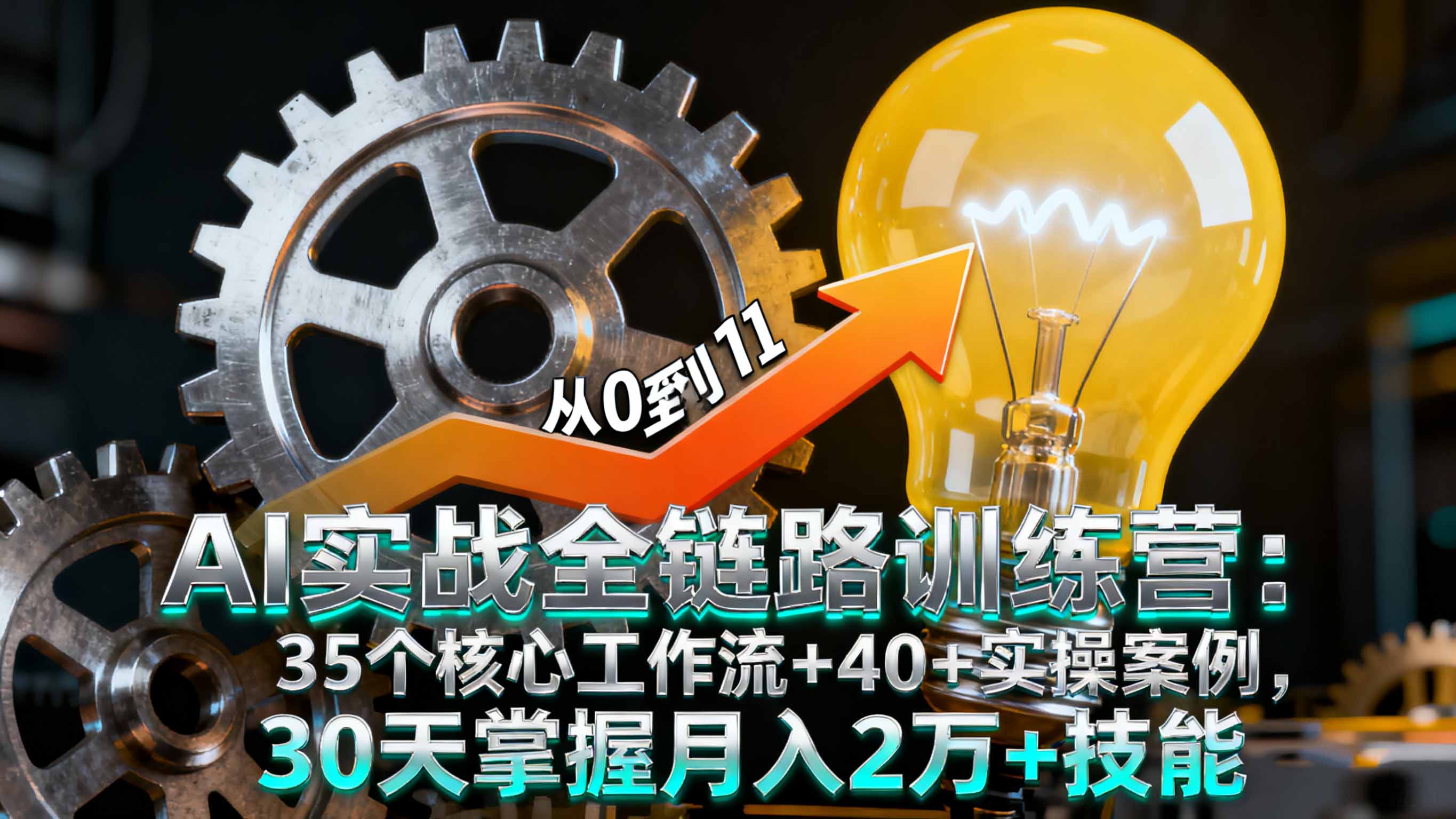 AI实战全链路训练营:35个核心工作流+40+实操案例,30天掌握月入2万+技能-来聚吧